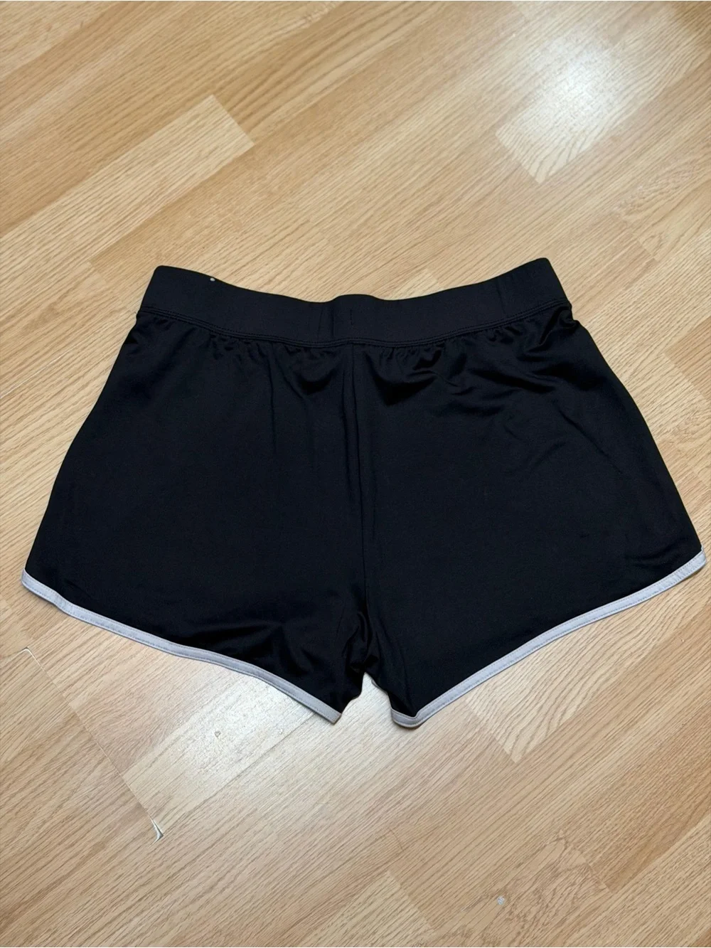 Justice Girls XL Plus 16P 18P Black Dolphin Running Shorts White Trim Athletic